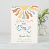 Invitation Voici le Baby shower du Fils (Debout devant)