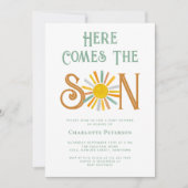 Invitation Voici Le Baby shower Fils (Devant)