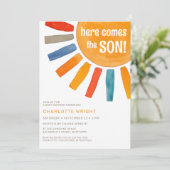 Invitation Voici Le Baby shower Fils (Debout devant)