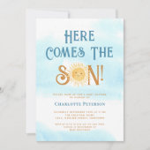 Invitation Voici Le Baby shower Fils (Devant)