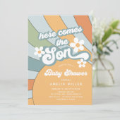 Invitation Voici Le Baby shower Fils (Debout devant)