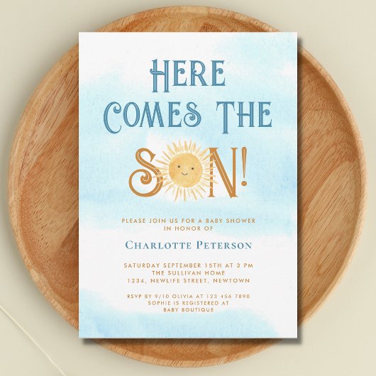 Invitation Voici Le Baby shower Fils