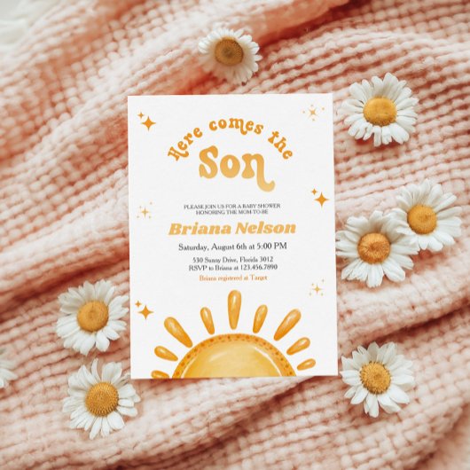 Invitation Voici Le Baby shower Fils