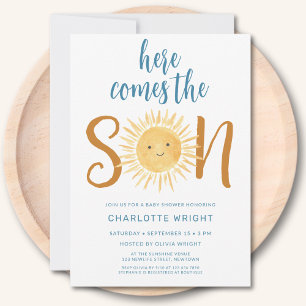 Invitation Voici Le Baby shower Fils