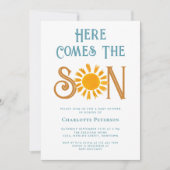 Invitation Voici Le Baby shower Fils (Devant)