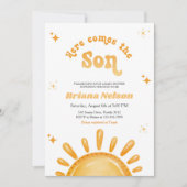 Invitation Voici Le Baby shower Fils (Devant)