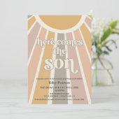 Invitation Voici Le Baby shower Fils Boy (Debout devant)