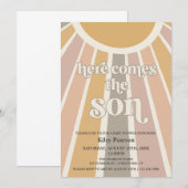 Invitation Voici Le Baby shower Fils Boy (Devant / Derrière)