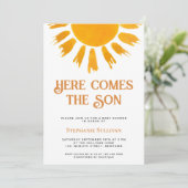 Invitation Voici le Baby shower Fils Boys (Debout devant)