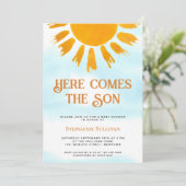 Invitation Voici le Baby shower Fils Boys (Debout devant)