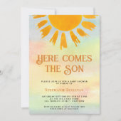 Invitation Voici le Baby shower Fils Boys (Devant)