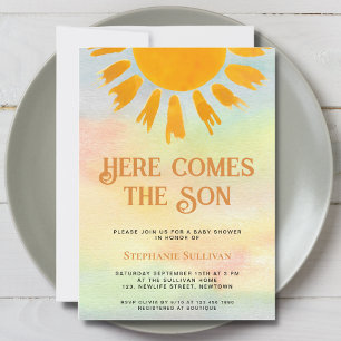 Invitation Voici le Baby shower Fils Boys