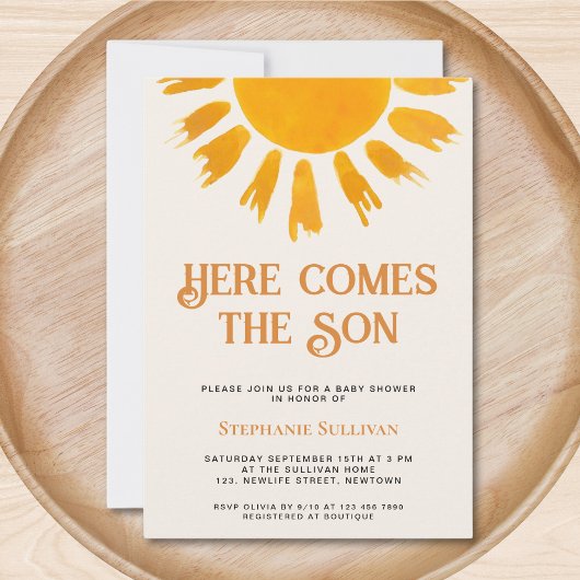 Invitation Voici le Baby shower Fils Boys