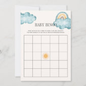 Invitation Voici Le Baby shower Fils Jeu De Bingo (Devant)