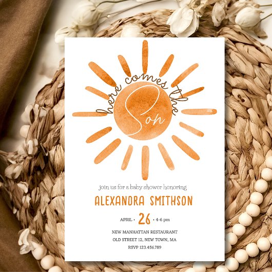 Invitation Voici le Baby shower garçon fils