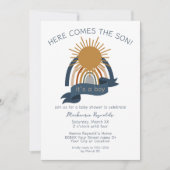 Invitation Voici le Baby shower garçon Son Boho (Devant)