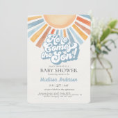 Invitation Voici le Baby shower garçon Son Sunshine (Debout devant)
