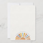 Invitation Voici le Baby shower garçon Son Sunshine (Dos)