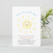 Invitation Voici le Baby shower garçon Son Watercolor (Debout devant)