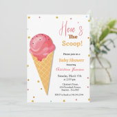 Invitation Voici le baby shower glacé scoop (Debout devant)