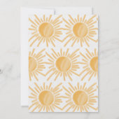 Invitation Voici le Baby shower Jaune Rayon Soleil Fils (Dos)