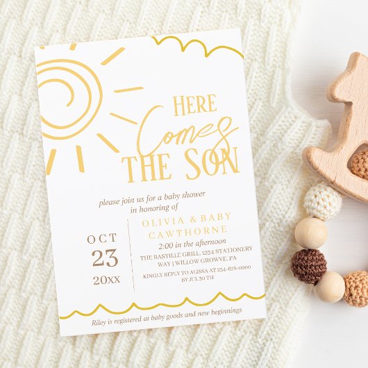 Invitation Voici le Baby shower photo Son