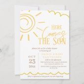 Invitation Voici le Baby shower photo Son (Devant)