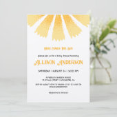 Invitation Voici le Baby shower solaire (Debout devant)