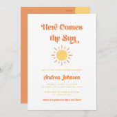 Invitation Voici le Baby shower solaire Sun Retro Boho (Devant / Derrière)