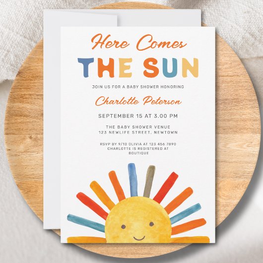 Invitation Voici le Baby shower Soleil