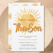 Invitation Voici Le Baby shower Soleil Son