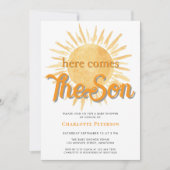 Invitation Voici Le Baby shower Soleil Son (Devant)