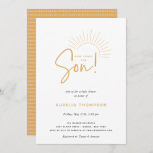 Invitation Voici Le Baby shower Soleil Son Boho