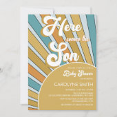 Invitation Voici Le Baby shower Son Boho (Devant)