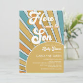 Invitation Voici Le Baby shower Son Boho (Debout devant)