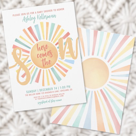 Invitation Voici Le Baby shower Son Boho