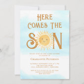 Invitation Voici Le Baby shower Son Boho (Devant)