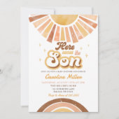 Invitation Voici le Baby shower Son Boho Sunshine (Devant)