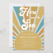 Invitation Voici Le Baby shower Son Boho Sunshine (Devant)