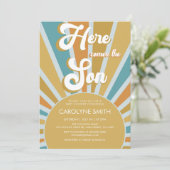Invitation Voici Le Baby shower Son Boho Sunshine (Debout devant)