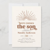 Invitation Voici le Baby shower Son Boho Sunshine (Devant)