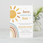 Invitation Voici le Baby shower Son Boy (Debout devant)