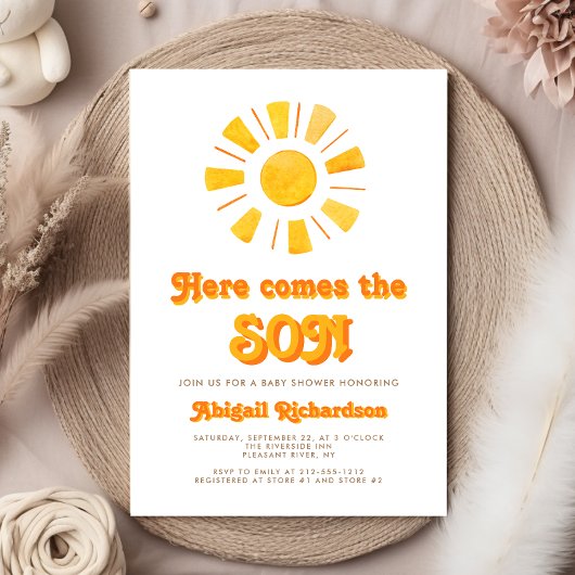 Invitation Voici le Baby shower Son Boy