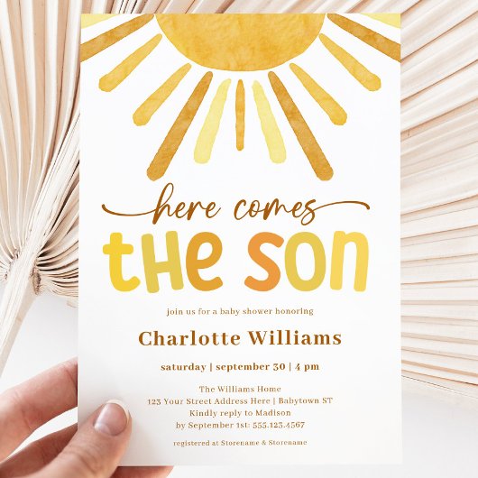 Invitation Voici le Baby shower Son Boy