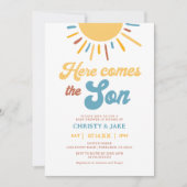 Invitation Voici Le Baby shower Son Garçon Sunshine (Devant)