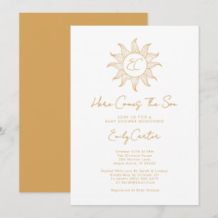 Invitation Voici Le Baby shower Son Garçon Sunshine
