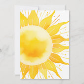 Invitation Voici le Baby shower Son Jaune soleil (Dos)