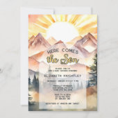 Invitation Voici le Baby shower Son Nature Mountain Boy (Devant)