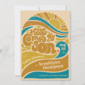 Invitation Voici le Baby shower Son Retro Baby Boy (Devant)