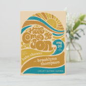 Invitation Voici le Baby shower Son Retro Baby Boy (Debout devant)